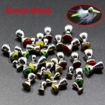 30 pcs Sunken Brass Dumbbell Beads/ Large& Medium Sizes with 3 Colors 3D Eyes Recessed Barbell Mixed/ Tungsten Fly Tying Fishing