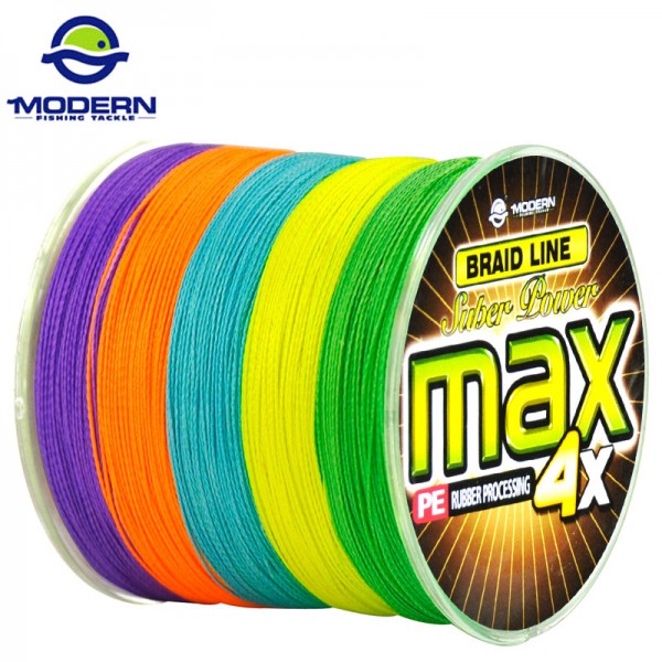 300M MODERN FISHING Brand MAX series multicolor 10M 1 Color mulifilament PE Braided Fishing Line 4 Strands braided wires