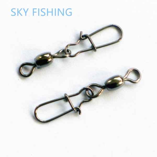 30Pcs Crane Fishing Swivel With Nice Safe Snap Size 0-8# 7-35kg Test Stainless Steel Diamond Snap Fishing Tackle Box