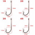 30pcs 34007 Stainless Steel Fishing Hooks White Big Extra Long Shank Fishing Hook Size 1/0 2/0 3/0 4/0 5/0 6/0 7/0 8/0 9/0 10/0