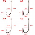 30pcs 34007 Stainless Steel Fishing Hooks White Big Extra Long Shank Fishing Hook Size 1/0 2/0 3/0 4/0 5/0 6/0 7/0 8/0 9/0 10/0