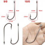 30pcs 34007 Stainless Steel Fishing Hooks White Big Extra Long Shank Fishing Hook Size 1/0 2/0 3/0 4/0 5/0 6/0 7/0 8/0 9/0 10/0