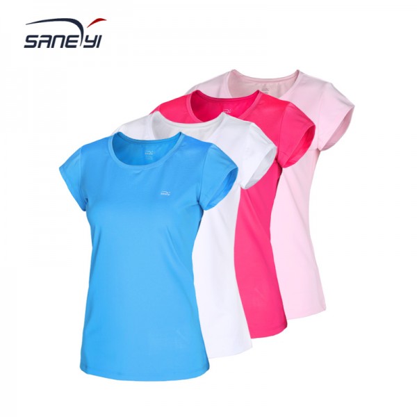 32e Women's Tennis Top Shirt/Training & Exercise T-shirts/Short Sleeve Shirt/Quick Dry & Breathable/badminton shirt