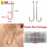 350pcs 79580 High Carbon Steel Fishing Hooks White Long Shank Streamer Dry Fly Tying Fishing Hook For Jig Set With Box