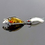 3.6cm 4g Fishing Lures Crank Baits Mini Crankbait 3D Fish Eye Artificial Lure Bait with Feather Lifelike Fake Lure YE-190