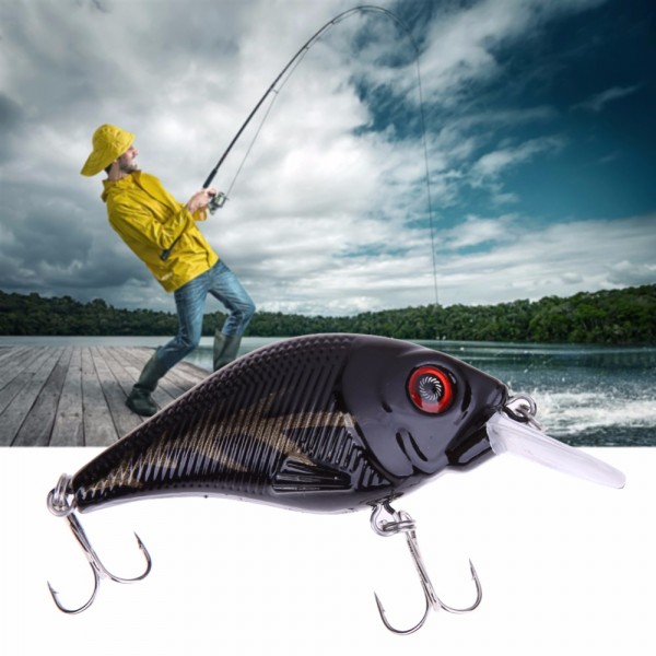 3D Fishing Lures 6# high carbon steel triple hook Bass CrankBait Crank Bait Tackle Free Shipping