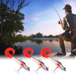 3Pcs Lead Head Soft Fishing Lures Long T Tail Fishing Lure Treble Hook Bait Fake Fishing Lures EA14