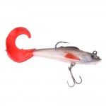 3Pcs Lead Head Soft Fishing Lures Long T Tail Fishing Lure Treble Hook Bait Fake Fishing Lures EA14