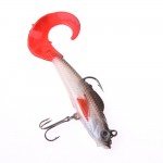 3Pcs Lead Head Soft Fishing Lures Long T Tail Fishing Lure Treble Hook Bait Fake Fishing Lures EA14