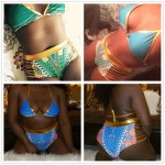 3XL Large Plus Size Swimwear women 2017 African Strappy Bikini set High Waist swimsuit Two Pieces Female Bathing Suit swim V400P