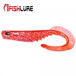 3pcs/lot Afishlure 7.8g 120mm Curly Tail Soft Fish Soft Baits Worm Lure Red/Yellow/Green Fishing Lure Sea Fishing Bait Casting