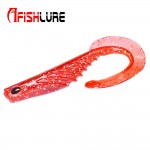 3pcs/lot Afishlure 7.8g 120mm Curly Tail Soft Fish Soft Baits Worm Lure Red/Yellow/Green Fishing Lure Sea Fishing Bait Casting