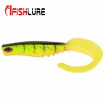 3pcs/lot Afishlure 7.8g 120mm Curly Tail Soft Fish Soft Baits Worm Lure Red/Yellow/Green Fishing Lure Sea Fishing Bait Casting