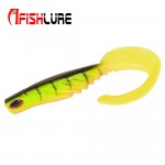 3pcs/lot Afishlure 7.8g 120mm Curly Tail Soft Fish Soft Baits Worm Lure Red/Yellow/Green Fishing Lure Sea Fishing Bait Casting