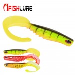 3pcs/lot Afishlure 7.8g 120mm Curly Tail Soft Fish Soft Baits Worm Lure Red/Yellow/Green Fishing Lure Sea Fishing Bait Casting