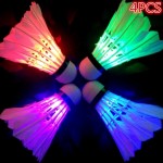 4 Pcs Colorful LED Badminton Shuttlecock Bright In Night Outdoor Entertainment Sport Accessories