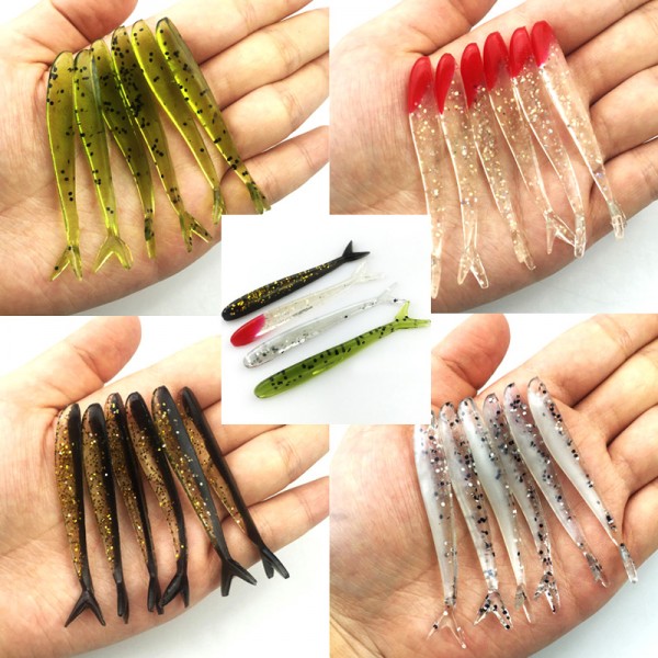 40pcs/lot Wholesale Cheapest New  Soft Fishing Lure Bait 65mm 1.3g Middle Size Artificial Bait Fishing Tackle free shipping 125