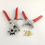 45# Steel Punch Plier Sets, Eyelet Pliers and Iron Findings, Suitable for leather punch, Red, 335x110x25mm; 1set indluding