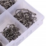 490pcs 1 Box 3# - 12# 10 Sizes Iron Fishing Hook with Barbed Hook Black Fishhook Fishing Hook Jig with Box Set KSKS