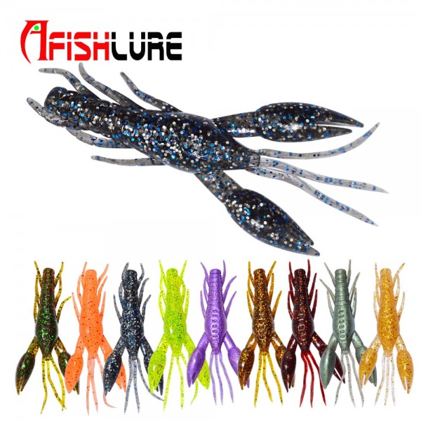 4pcs/lot Afishlure AR-14 hammer Crab clamp Shrimp  80mm 5.5g claw Bait artificial lure sauce green bait Swimbait Fake Fish Peche