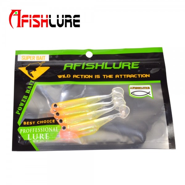 4pcs/lot Afishlure Telescopic Fish  2.4g 78mm 3D Rainbow Fish Fake Artificial Bait  T Tail Soft Fish  Swimbaits Plastic Isca