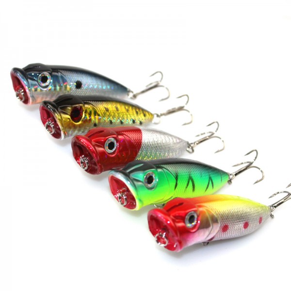 5 Pcs Lot Popper Fishing Lure Japan 13G-6.5CM Hard Plastic Bait 6# Hooks Meter Isca Artificial Bait For Fishing Brand Poper