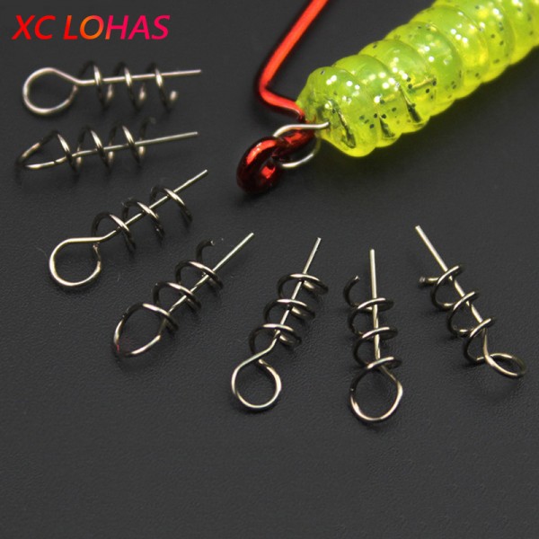 50 pcs/lot Fishing Lures Soft Pin High Carbon Steel Spring Lock Pin Needle to Fix Soft Worms Fishing Tackle Accessories