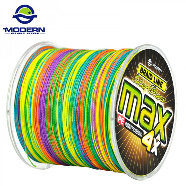 500M MODERN FISHING Brand MAX Series Multicolor 1M 1color Multifilament PE Braided Fishing Line 4 strands braid wires 8 to 90LB