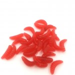 50PCS 2cm 0.4g maggot Grub Soft Baits iscas artificiais para pesca smell Worms Glow Shrimps silicone bait Fishing Lure  YE-131