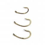 50PCS 3 Sizes Fly Tying Hook Nymph Bug Shrimp Pupae Larvae Caddis Flies Fish Hooks #10 #12 #14 Gold Color Kirbed Sharp