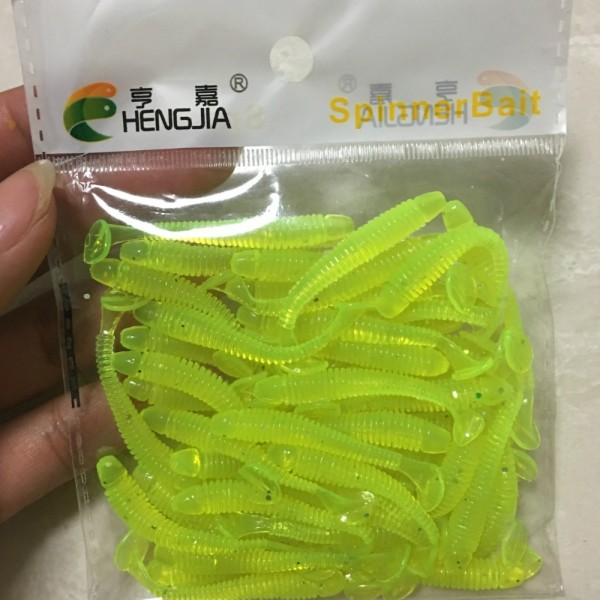 50PCS New hot sale Lure spiral T fish soft bait softbaits artificial baits weest blackfish culter Striped bass fishing gear tool