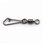 50PCS Stainless Steel Fishing Swivels MS+QL Interlock Rolling Swivel With Hooked Snap Fish Hook Connector