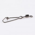 50PCS Stainless Steel Fishing Swivels MS+QL Interlock Rolling Swivel With Hooked Snap Fish Hook Connector