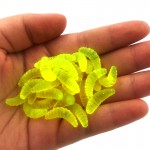 50PCS/lot 2cm 0.43g maggot Grub Soft Lure Baits silicone bait smell Worms Glow Shrimps Fishing Lures for carp Fishing YE-267Y