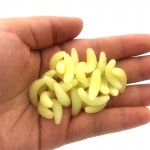 50PCS/lot 2cm 0.43g maggot Grub Soft Lure Baits silicone bait smell Worms Glow Shrimps Fishing Lures for carp Fishing YE-267Y