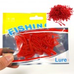 50Pcs/lot 4.5cm silicone bait Earthworm red Worms Artificial Fishing Lure Tackle Soft Baits Red Fishy Smell Soft Lure YE-270