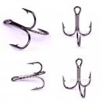 50pc/lot 2/4/6/8/10# Fishing Hook High Carbon Steel Treble Hooks Fishing Tackle Black Color Fishing Equipment