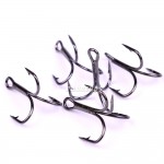 50pc/lot 2/4/6/8/10# Fishing Hook High Carbon Steel Treble Hooks Fishing Tackle Black Color Fishing Equipment