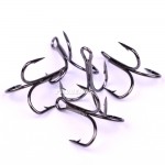 50pc/lot 2/4/6/8/10# Fishing Hook High Carbon Steel Treble Hooks Fishing Tackle Black Color Fishing Equipment