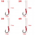 50pcs 10827 Jig Assist Fishing Hooks Jigging Assist Bait Fishing Hook With PE Line Size 1/0 2/0 3/0 4/0 5/0 6/0 7/0 8/0 9/0 10/0