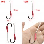 50pcs 10827 Jig Assist Fishing Hooks Jigging Assist Bait Fishing Hook With PE Line Size 1/0 2/0 3/0 4/0 5/0 6/0 7/0 8/0 9/0 10/0