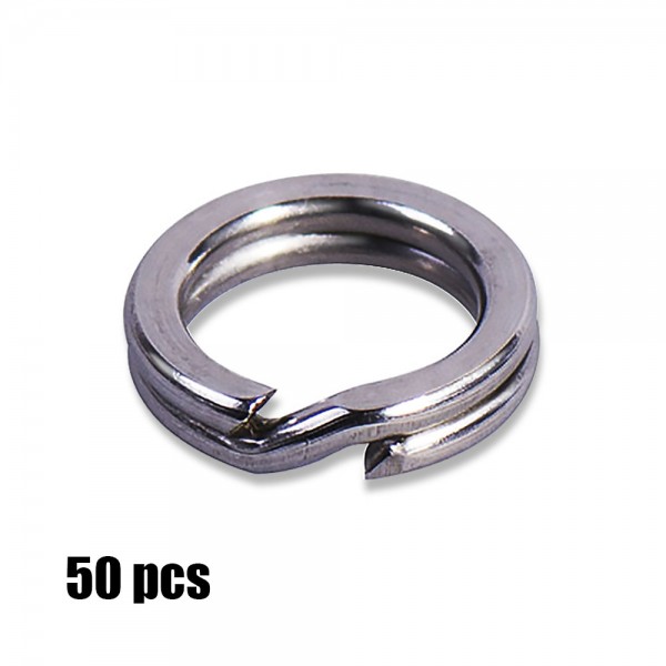 50pcs High duty stainless steel split ring Lure ring for blank hard bait, fishing accessories, parts, tackle craft,