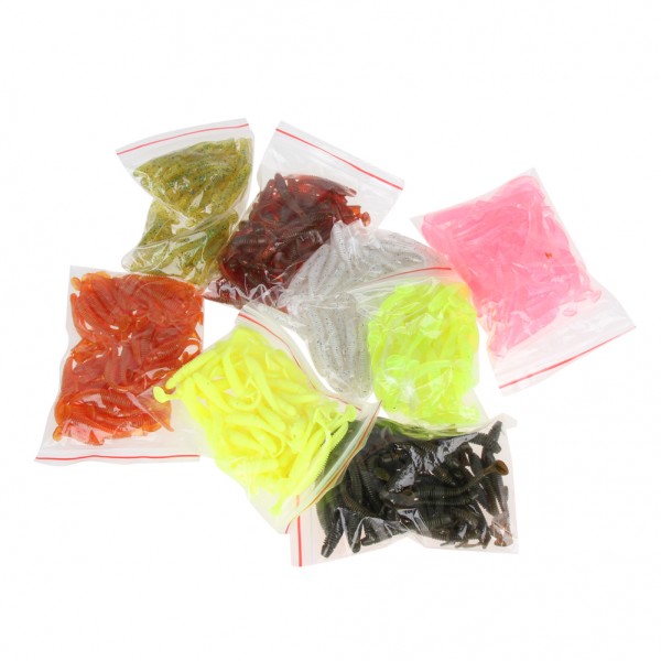 50pcs/Lot 50mm/2g Soft Lures Artificial Lures Loach Fishing Bait Swimbait Worm Tackle Carp Fishing Accessories  BHU2