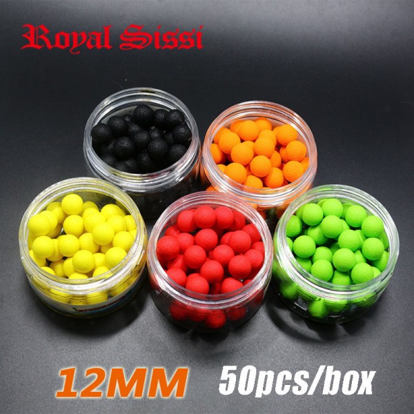 50pcs/box smell Pop ups Carp Fishing bait Boilies/ 5Flavors 12mm Floating ball beads feeder Artificial Carp baits lure/ hair rig