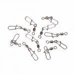 50pcs/lot Fishing Ball Bearing Rolling Swivel Steel Alloy With Snap Fishhook Lure Connector Fish Hook Tackle