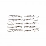 50pcs/lot Fishing Ball Bearing Rolling Swivel Steel Alloy With Snap Fishhook Lure Connector Fish Hook Tackle