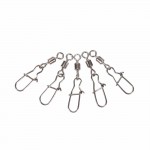 50pcs/lot Fishing Ball Bearing Rolling Swivel Steel Alloy With Snap Fishhook Lure Connector Fish Hook Tackle