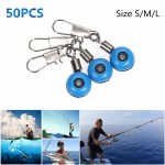 50pcs/lot Fishing Line to Hook Swivels Shank Clip Connector Interlock Snap Sea Space Bean Lure