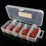 51 Pieces Set Red Black Worm Hook High Carbon Steel Fishing Hook For Texas Rig Soft Bait 2# 1# 1/0# 2/0# 3/0#