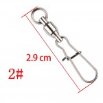 5PCS 2# 3# 4# 6# Ball Bearing Swivels Crane Duo Lock Snap Trolling Rigging Fishing Hook